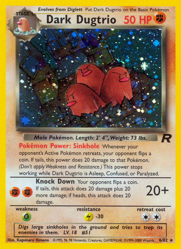 Rocket set Holo Dark Dugtrio #6/82 unlimited